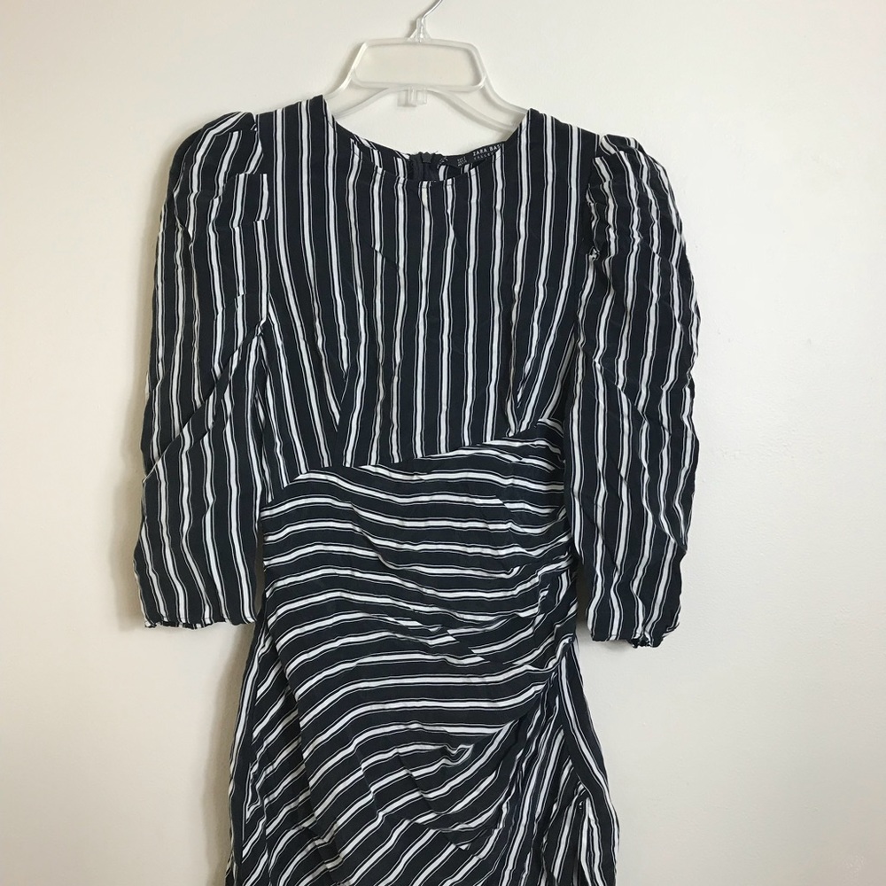 Zara Basic Collection Stripe Ruched Side Dress - image 4